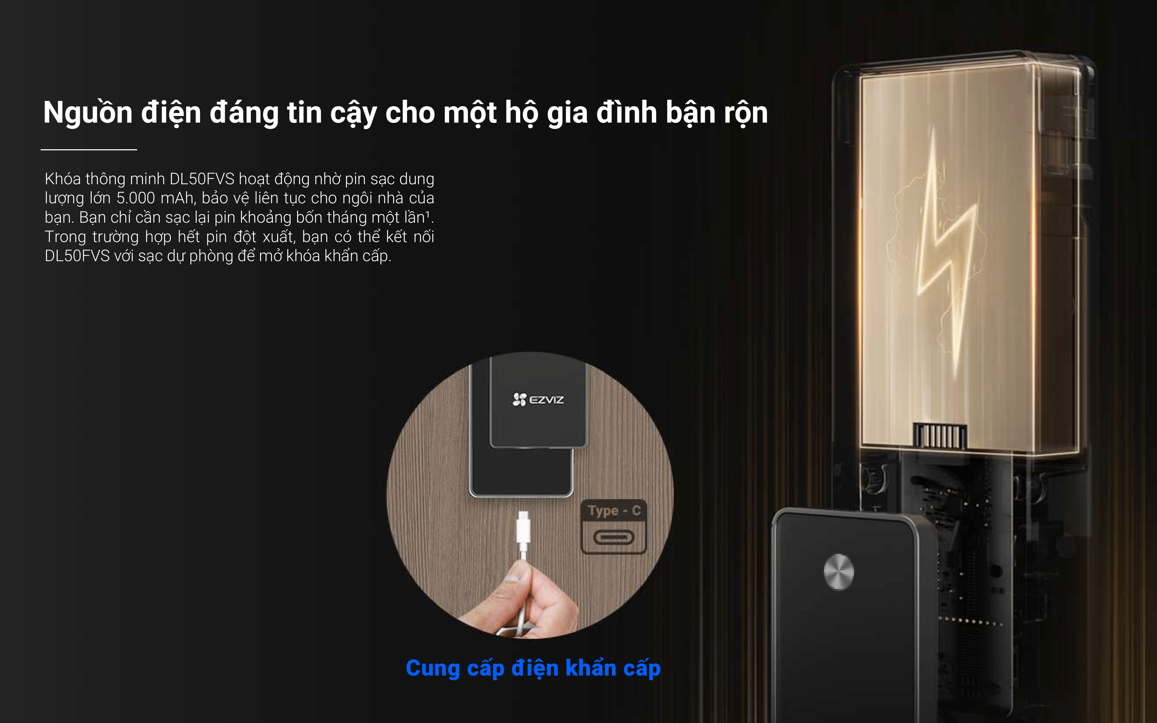 Mô tả Khóa cửa thông minh nhận diện khuôn mặt EZVIZ DL50FVS - 9