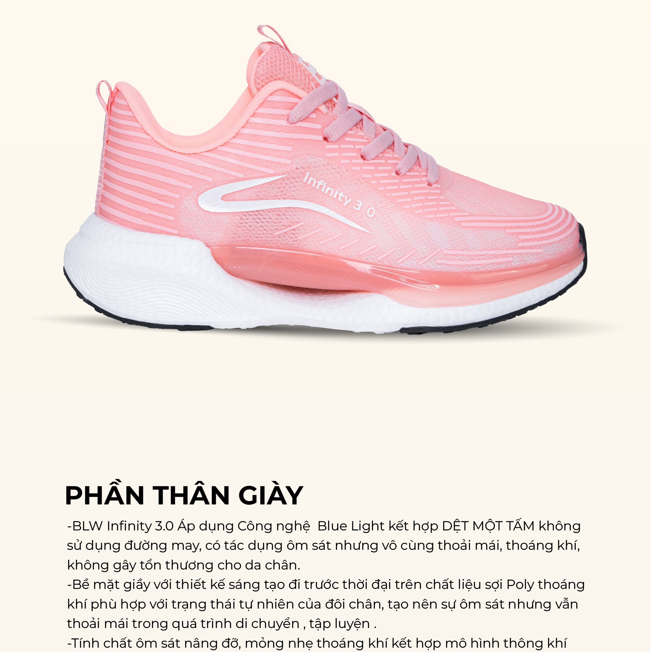 Mô tả Giày Thể Thao Nam BLUEWIND Infinity 3.0 Siêu Nhẹ Êm Chân, Thoáng Khí Phù Hợp Chạy Bộ, Tập Gym 68299 - 5