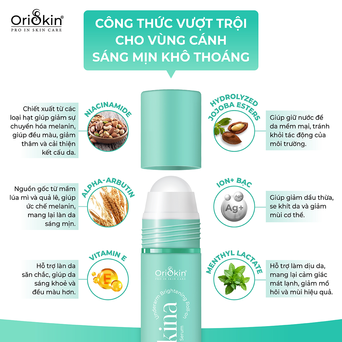 Mô tả Lăn dưỡng sáng an toàn và giảm mùi vùng da dưới cánh tay SAKINA WHITE SERUM 20ml - 3