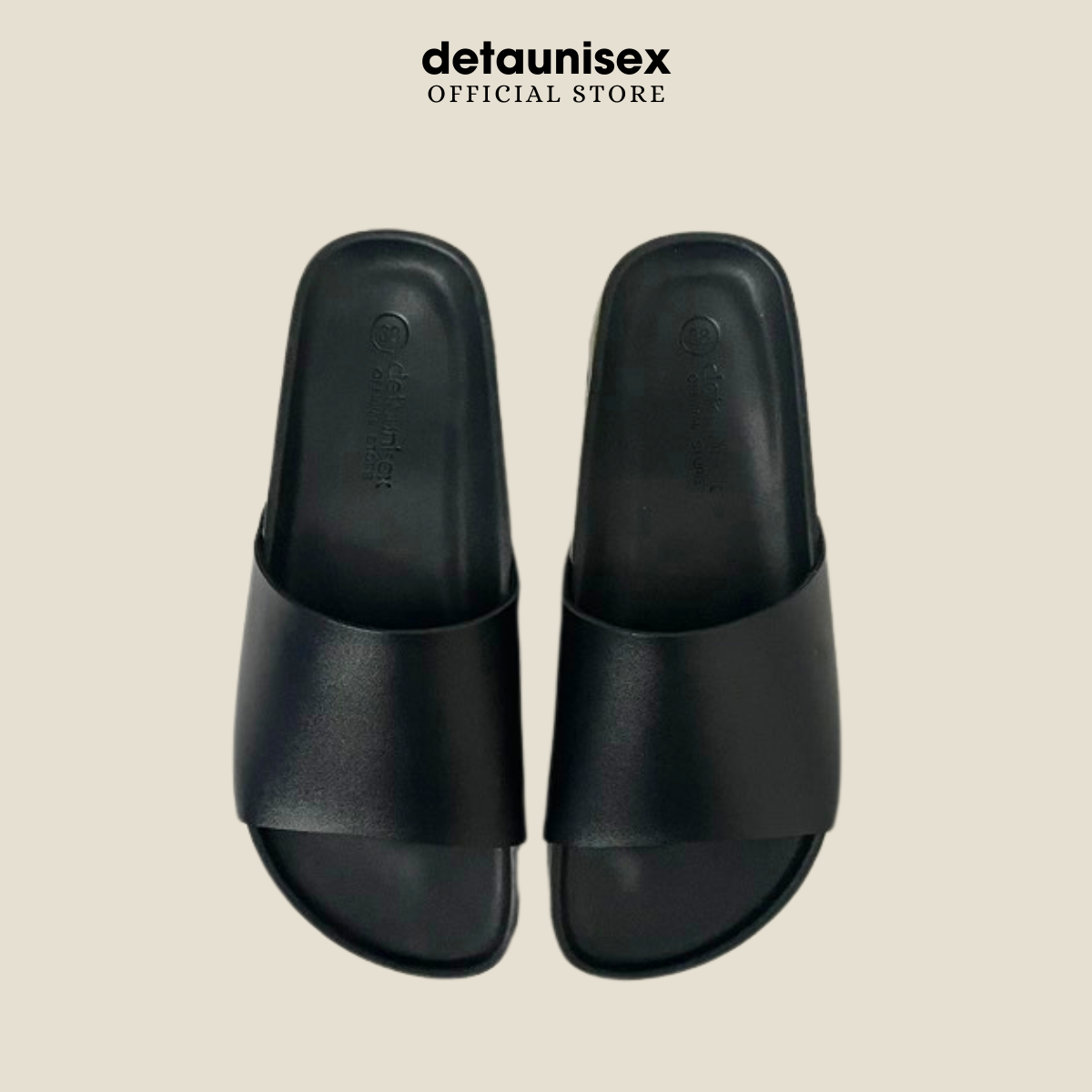 Mô tả Dép Birken đế trấu nam nữ quai bảng ngang DETAUNISEX màu đen lót đen - DETA12F - 1