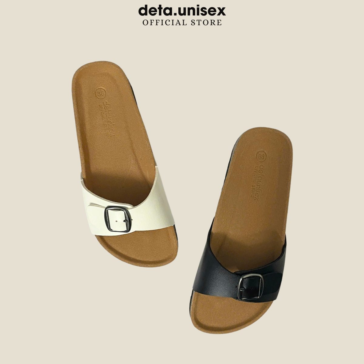 Mô tả Dép Birken đế trấu quai ngang 1 khoá nam nữ thời trang DETAUNISEX - DETA13 - 1
