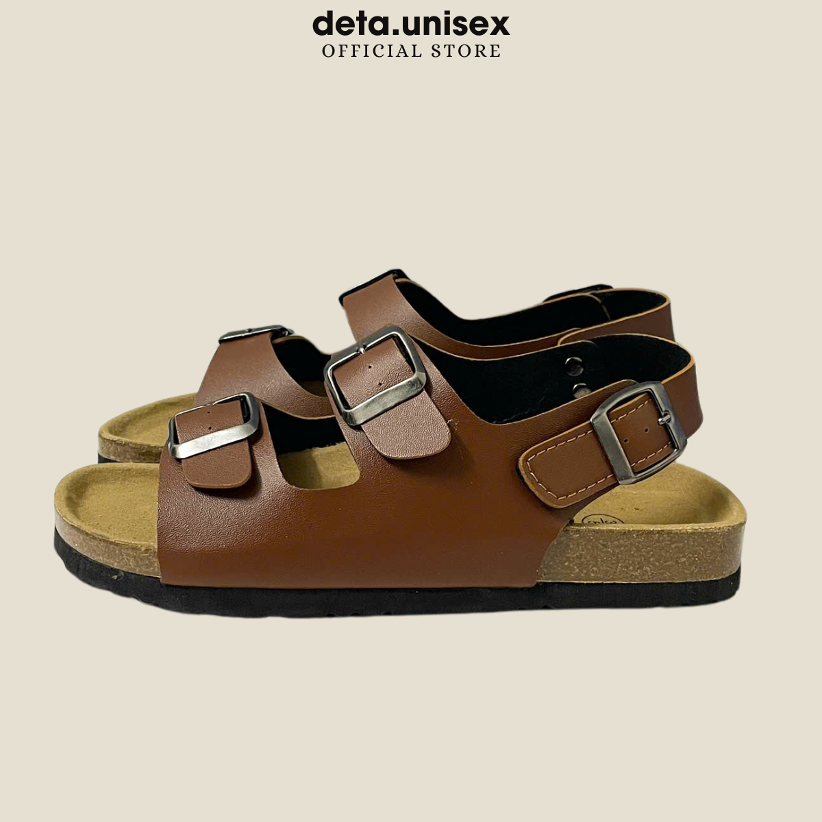 Mô tả Dép Birken đế trấu sandal quai ngang 2 khoá Detaunisex phong cách văn phòng - SATA21 - 1