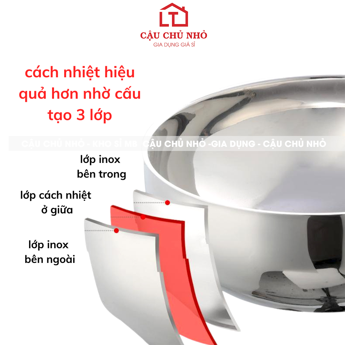 Bát inox 2 lớp chống nóng cho bé mầm non, bát inox ăn cơm, canh cách ...