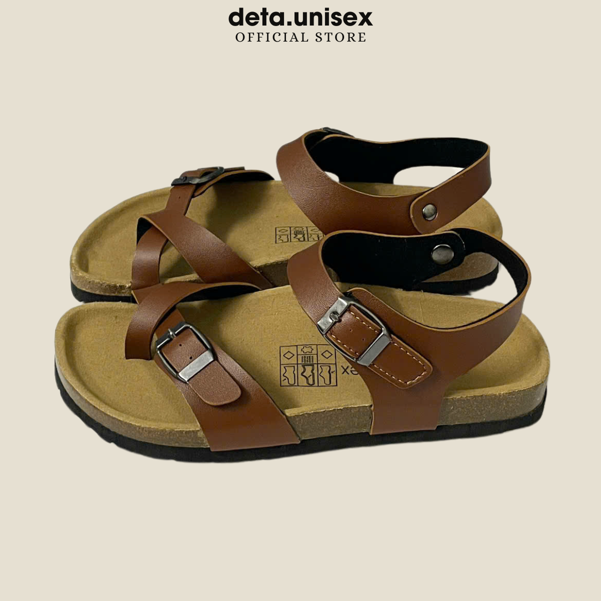 Mô tả Dép Birken đế trấu sandal xỏ ngón nam nữ Detaunisex cực bền êm chân - SATA22 - 1