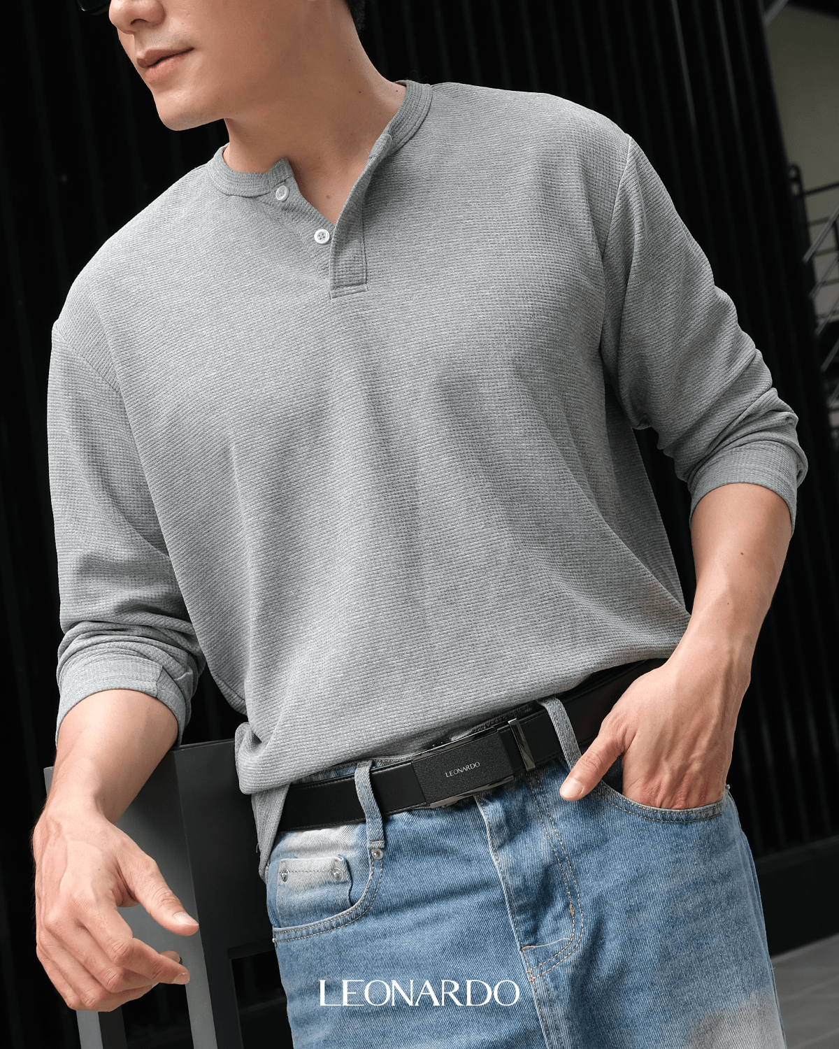 Thắt Lưng Da Nam LEONARDO Quickfit Sean vân Taiga