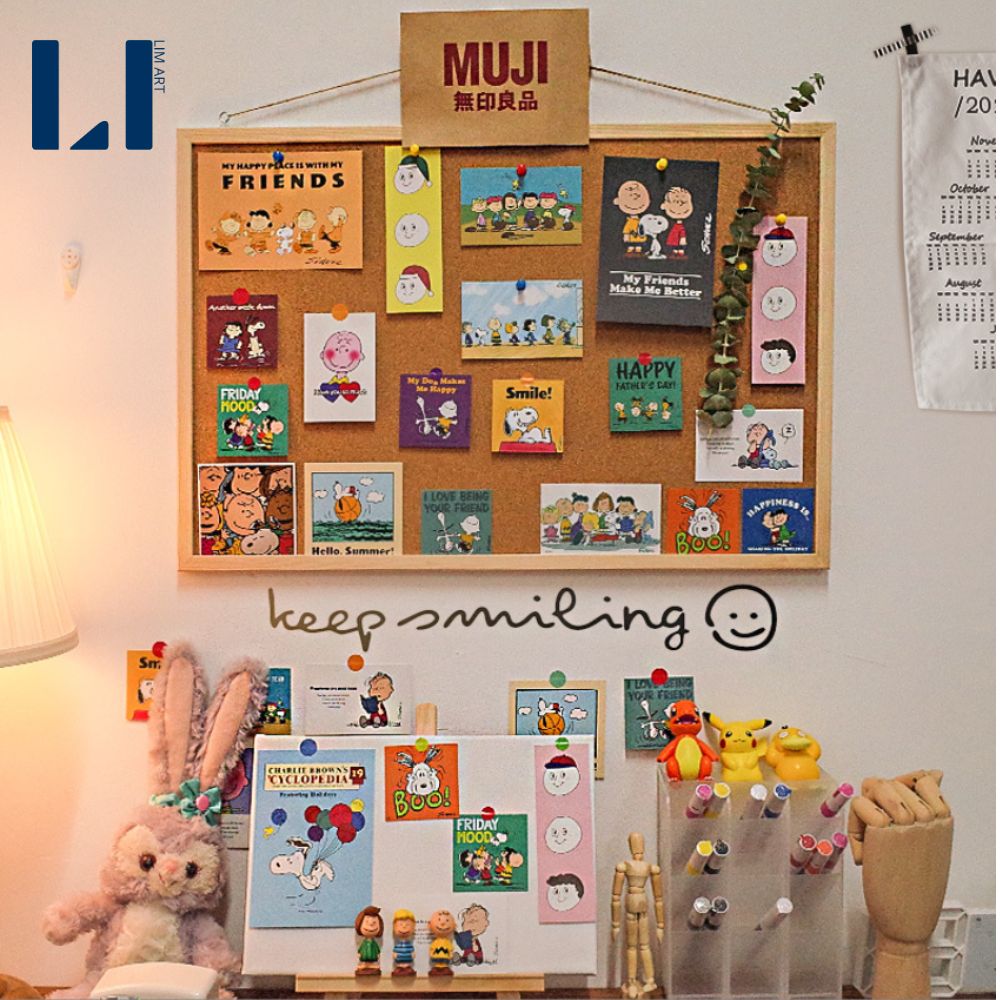 Bảng ghim gỗ bần tặng kèm sticker, ghim, dây, móc treo, đinh. Bảng ghim ...