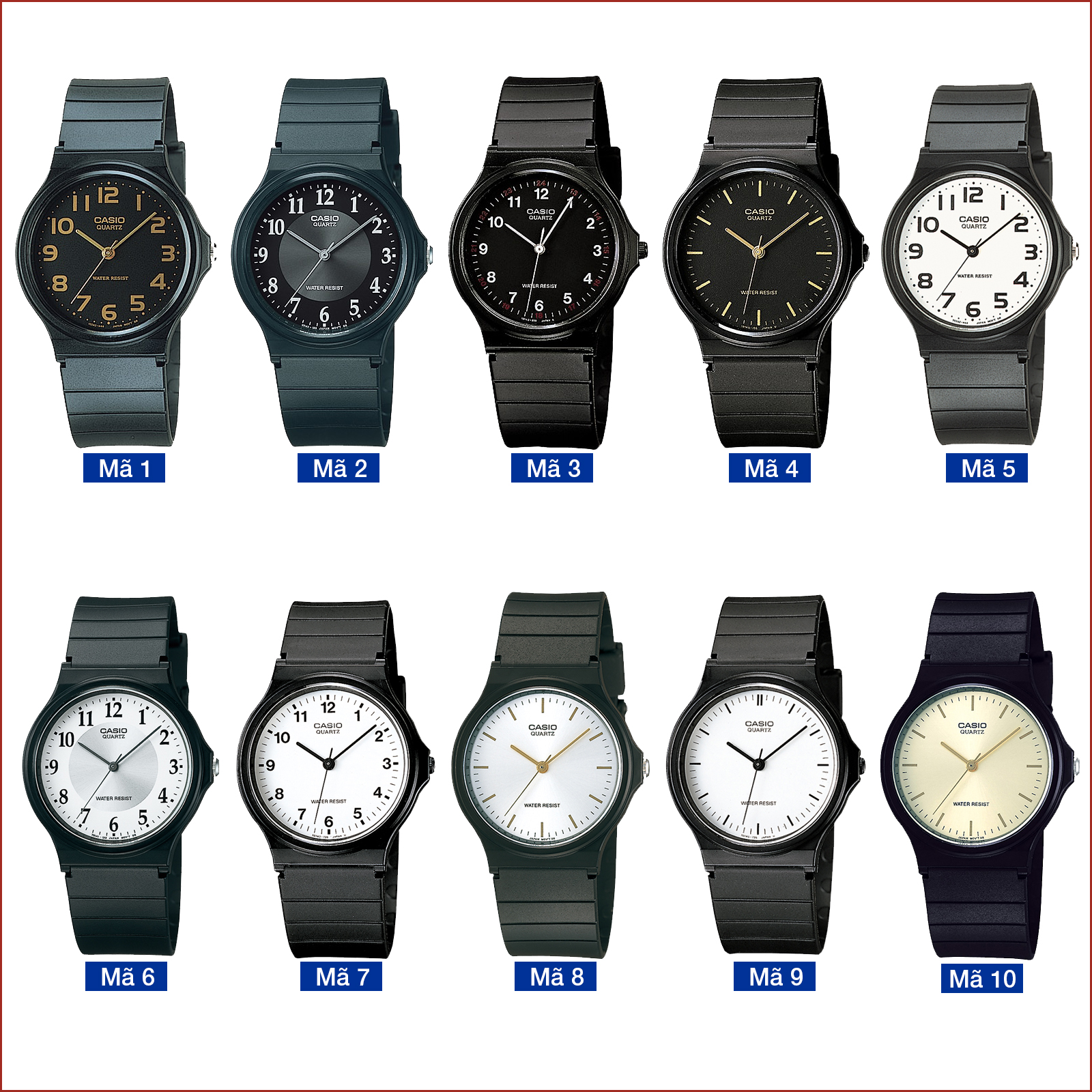 Mô tả Đồng hồ unisex dây nhựa Casio chính hãng MQ-24 (34mm) (tay nam nhỏ và nữ) - 1