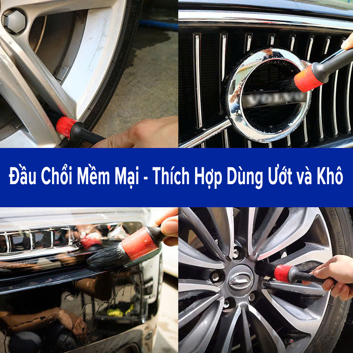 Mô tả 5 Chiếc Chổi Cọ Vệ Sinh Đa Năng Cọ Rửa Khoang Máy Nội Thất Mâm Lốp Xe Ô Tô Xe Máy Hãng Amalife - 7