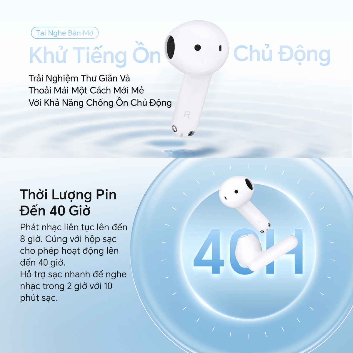 Mô tả Tai Nghe Bluetooth HONOR CHOICE Earbuds X7e | Bán mở, khử tiếng ồn chủ động | Chống bụi và nước IP54 - 3