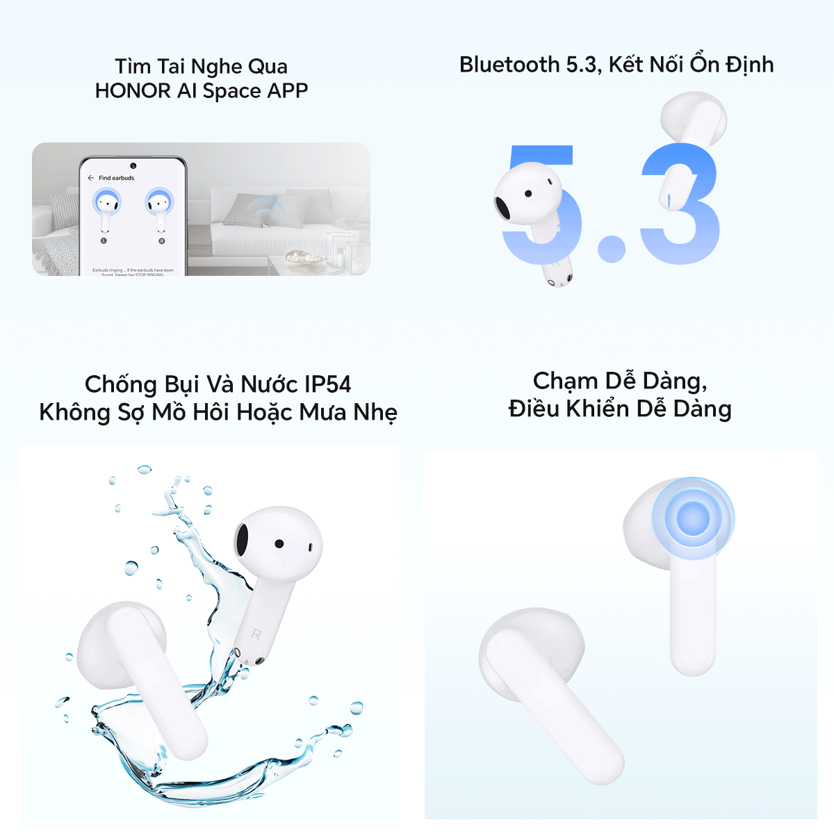 Mô tả Tai Nghe Bluetooth HONOR CHOICE Earbuds X7e | Bán mở, khử tiếng ồn chủ động | Chống bụi và nước IP54 - 4