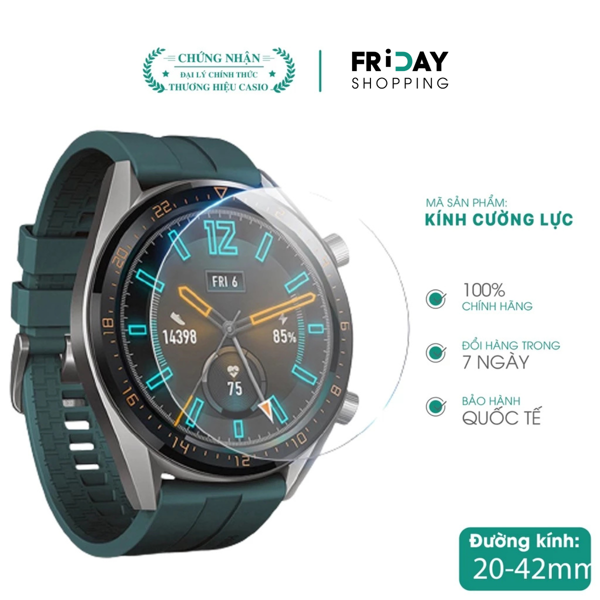 Mô tả Miếng Dán Chống Trầy Đồng Hồ CASIO Mặt Tròn - 1