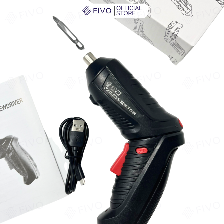 Mô tả Máy Bắn Vít Cầm Tay Không Dây FIVO OP04, Linh Động 2 Kiểu Dáng, Tặng Kèm Dây Sạc Và 1 Đầu Vít, Nhỏ Gọn Tiện Dụng - 2