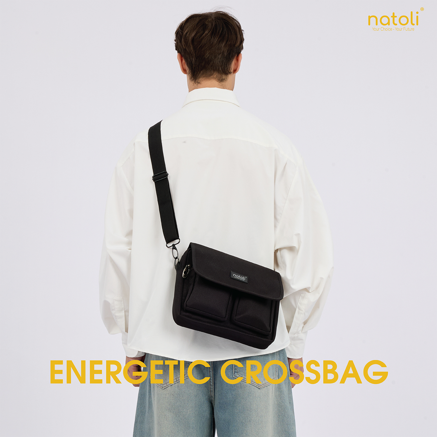 Mô tả Túi đeo chéo nam nữ Thương hiệu Natoli nhiều ngăn đi chơi đi học cao cấp BST Energetic CrossBag T12 - 2