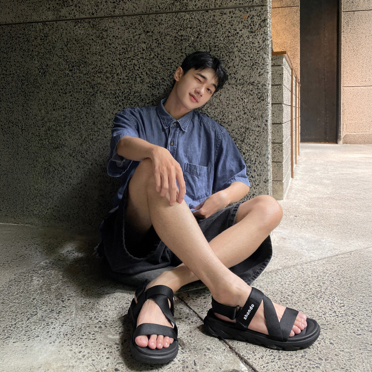 Mô tả Giày Sandals Nam Nữ Unisex Êm Chân Shondo F6 Sport Đen Full F6S301 - 1