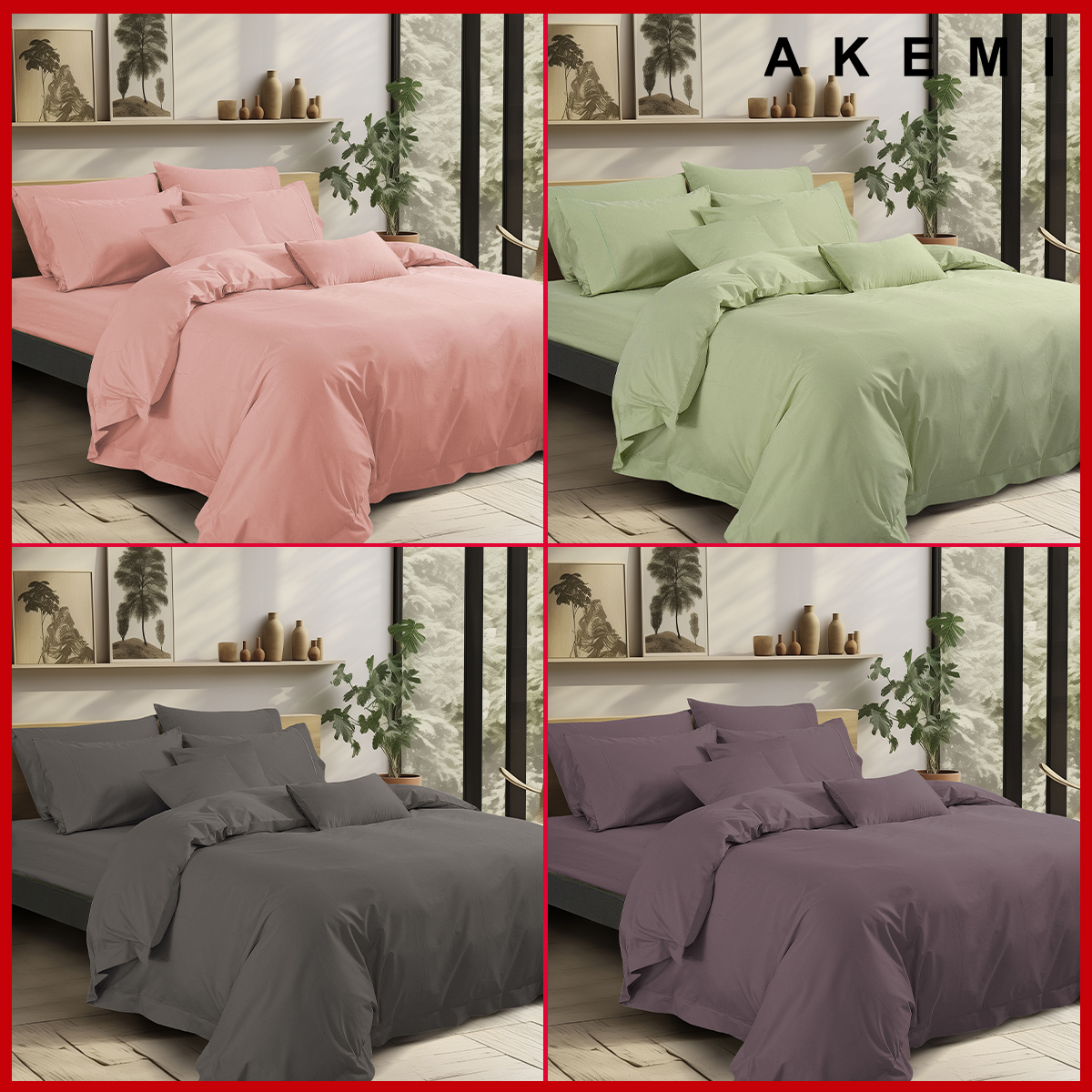 Mô tả Bộ Ga kèm Vỏ chăn Akemi Cotton Select Affinity v2, gồm 6 món (King/Queen) - 2