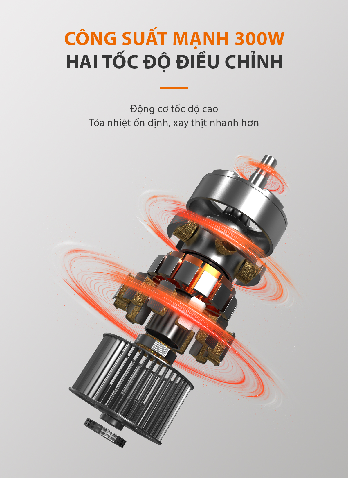 Mô tả Máy xay thực phẩm đa năng xay thịt Gaabor GJ-M20A / MG20M-WH02A 2L xay cá củ ăn dặm công suất 300W - 2