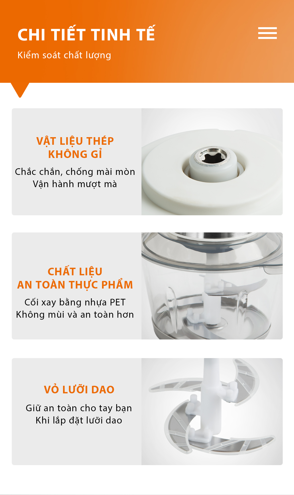 Mô tả Máy xay thực phẩm đa năng xay thịt Gaabor GJ-M20A / MG20M-WH02A 2L xay cá củ ăn dặm công suất 300W - 5