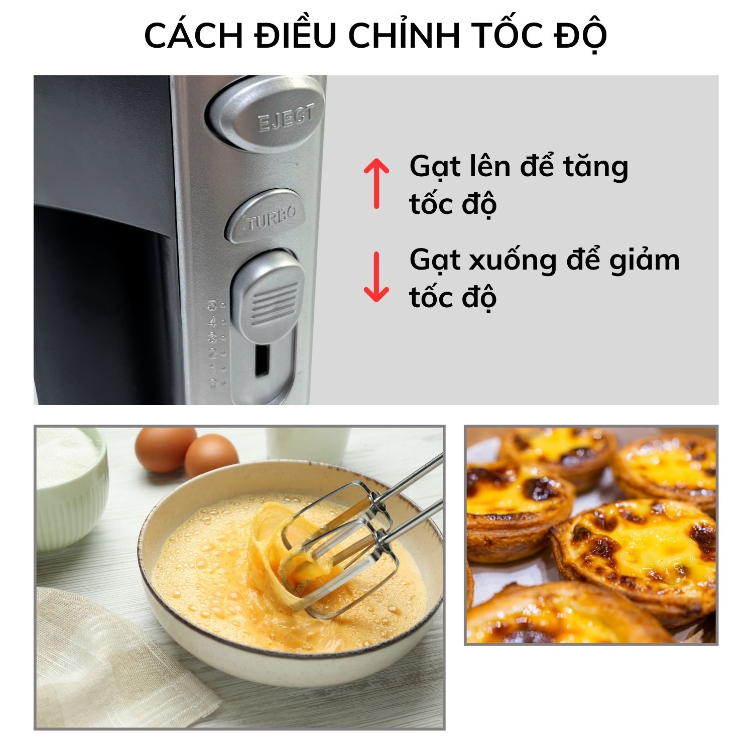 Mô tả Máy đánh trứng Daewoo DWHM-831S với 5 tốc độ, công suất 250W kèm 4 que inox, bảo hành 12 tháng - 7
