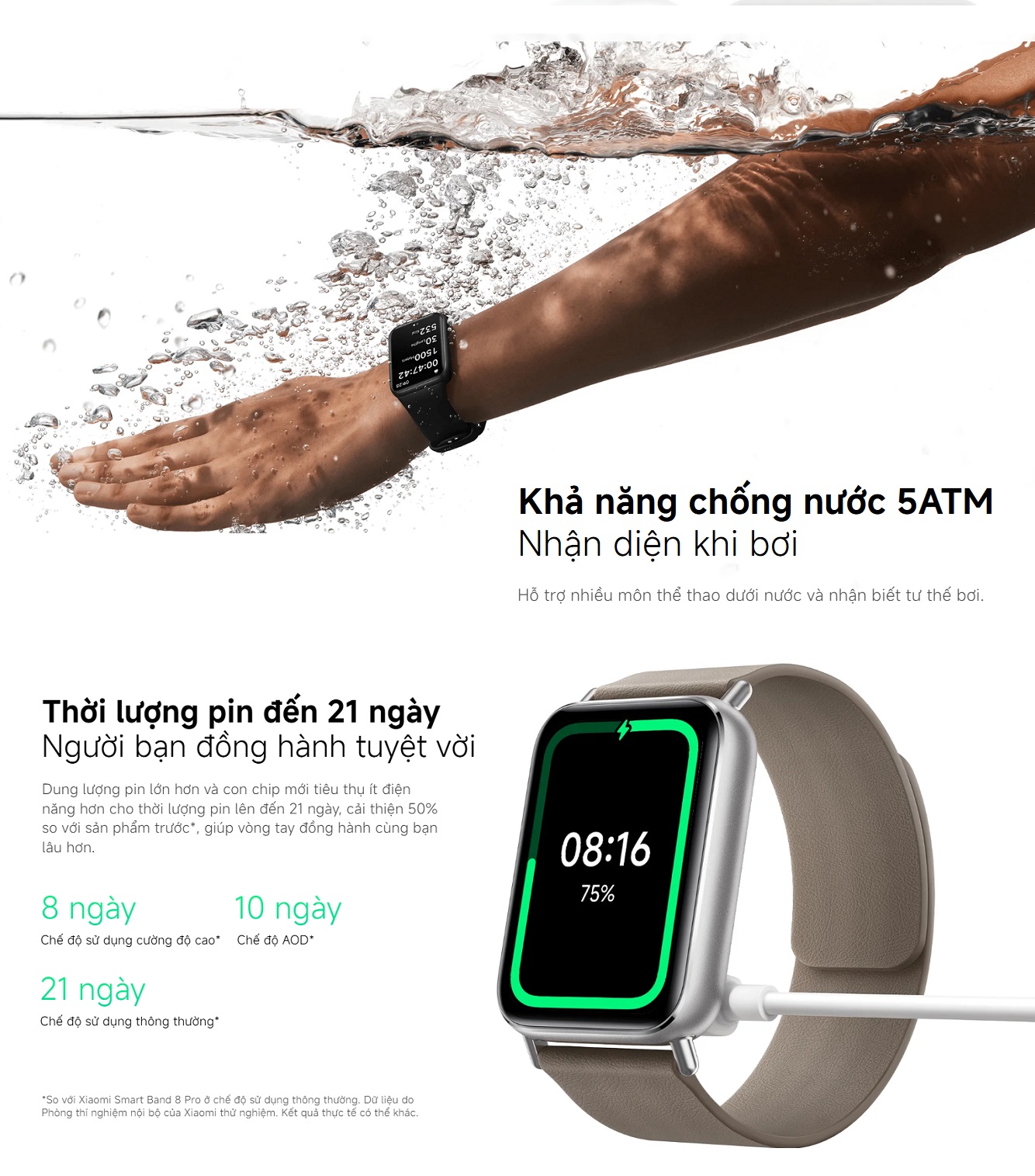Mô tả Vòng Đeo Tay Thông Minh Xiaomi Smart Band 9 Pro | Màn Hình AMOLED 1.74" | Pin 350mAh | Chống Nước 5ATM | BH 12 Tháng - 9