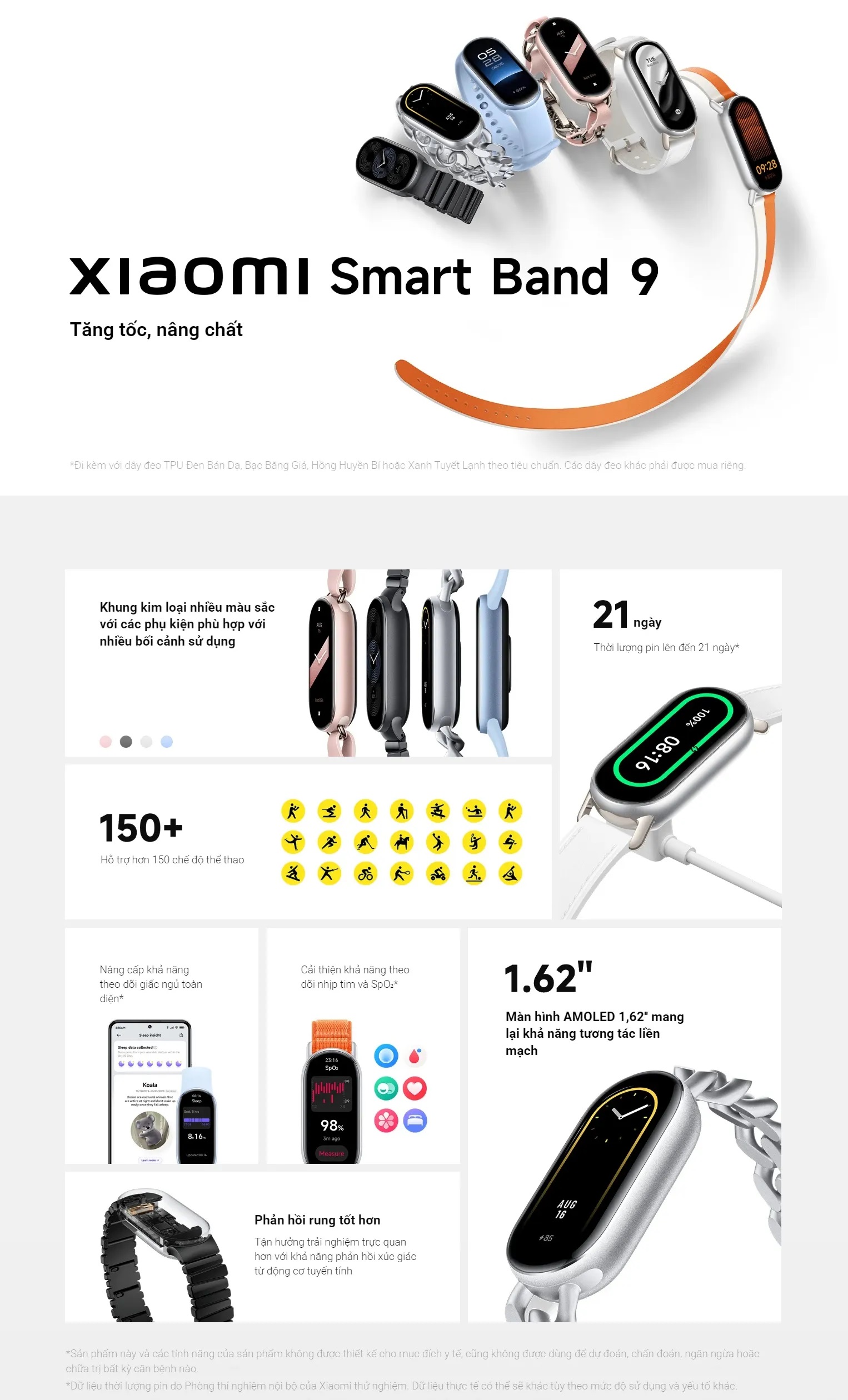 Mô tả Vòng Đeo Tay Thông Minh Xiaomi Mi Band 9, Band 9 Active, Band 9 Pro - Phiên Bản Quốc Tế, Bảo Hành 12 Tháng - 2