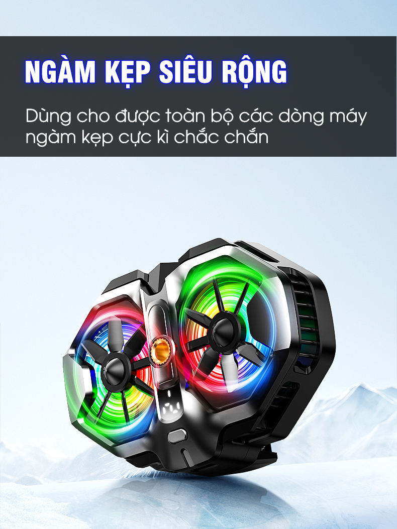 Mô tả Quạt tản nhiệt điện thoại MEMO DL21 live stream 2 quạt tăng tốc làm lạnh hỗ trợ giá đỡ tripod chơi game liên quân PUBG - 6