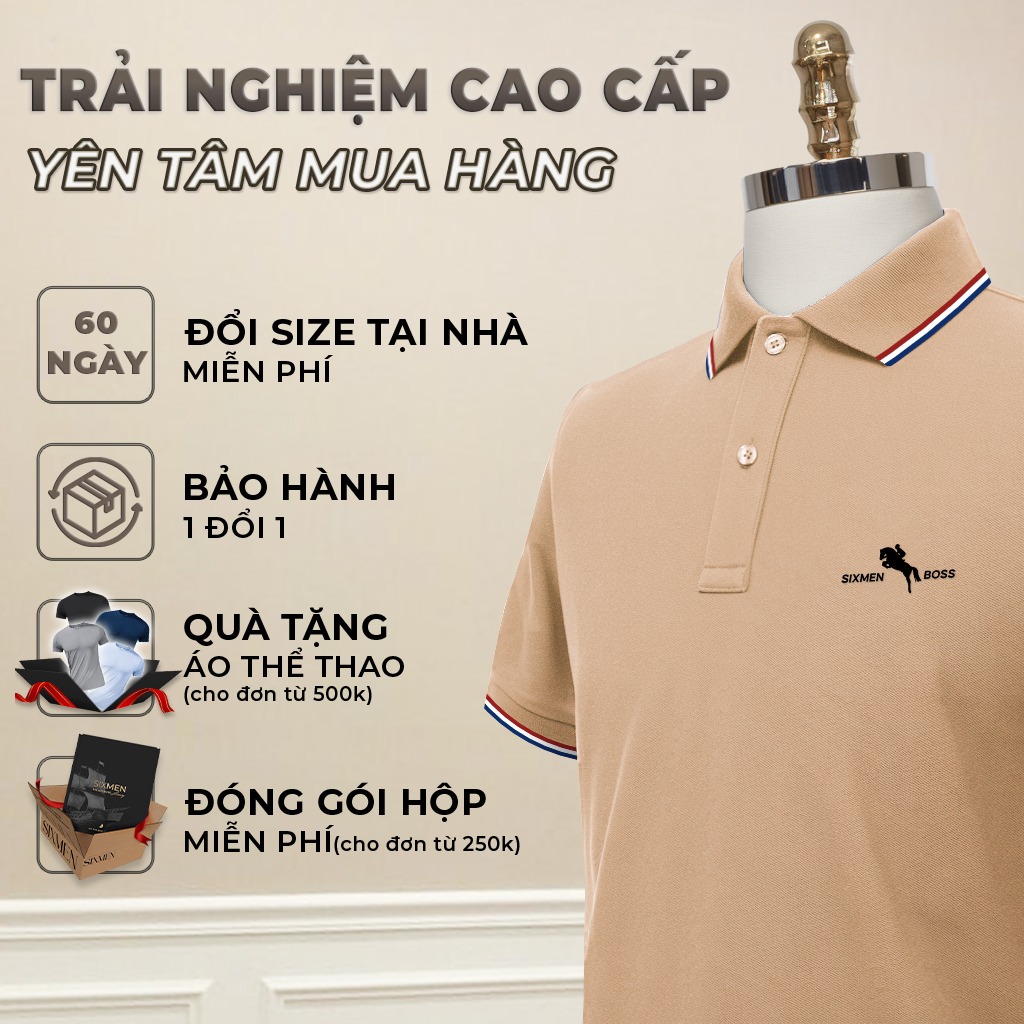 Mô tả Áo polo nam cao cấp có cổ [Tặng Kèm Hộp Quà] SIXMEN - 3RIM HORSE - Polo vải FeelMax thoáng mát - 2