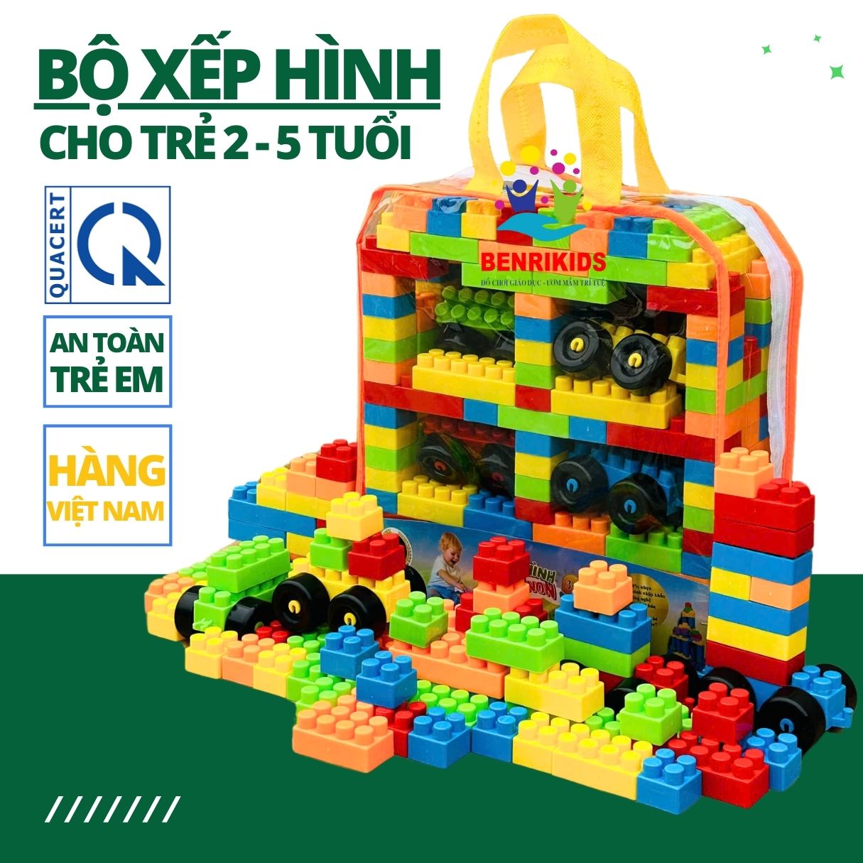 Mô tả Đồ Chơi Xếp Hình Có Túi Đựng 155 Chi Tiết Hàng Việt Nam - 1