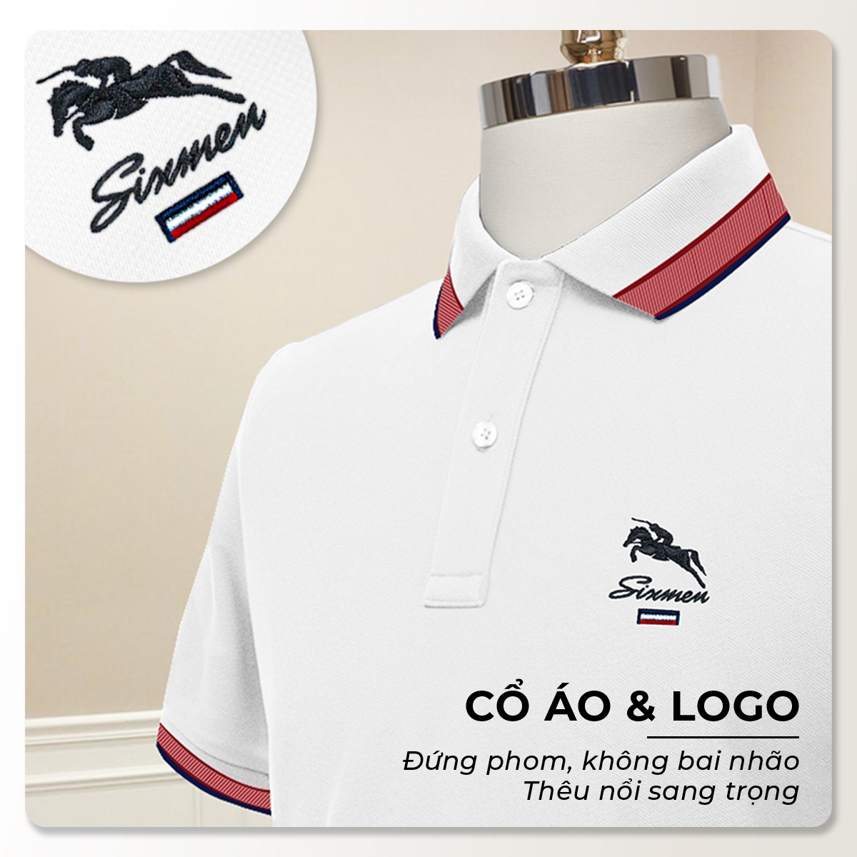 Cận cảnh chất liệu áo polo