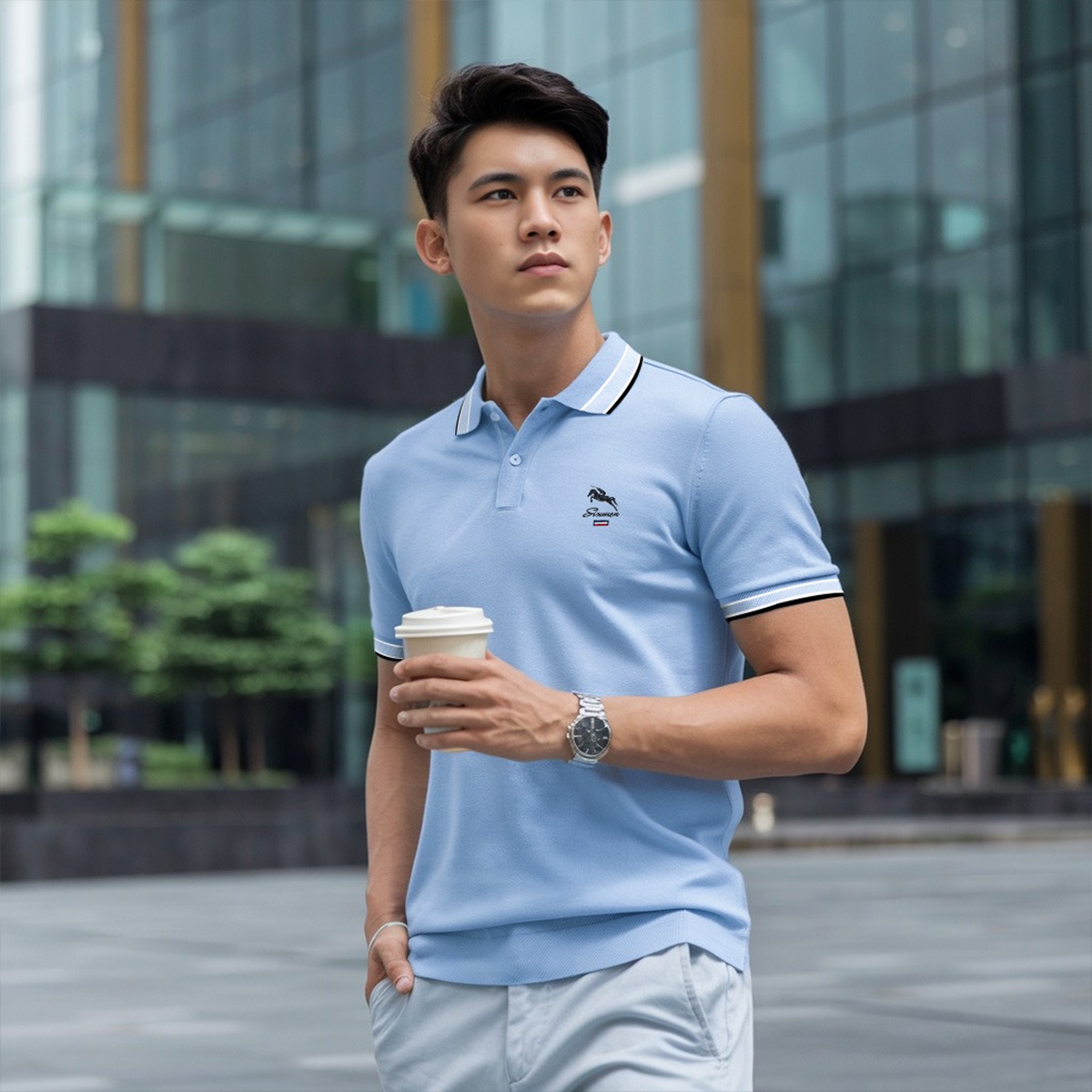 Chi tiết vải áo polo SIXMEN