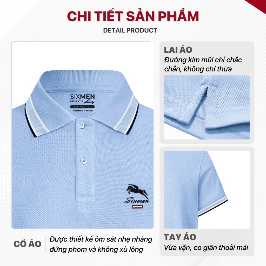 Logo áo polo SIXMEN thêu