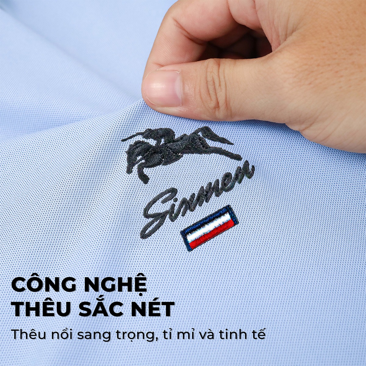 Áo polo SIXMEN chi tiết cổ