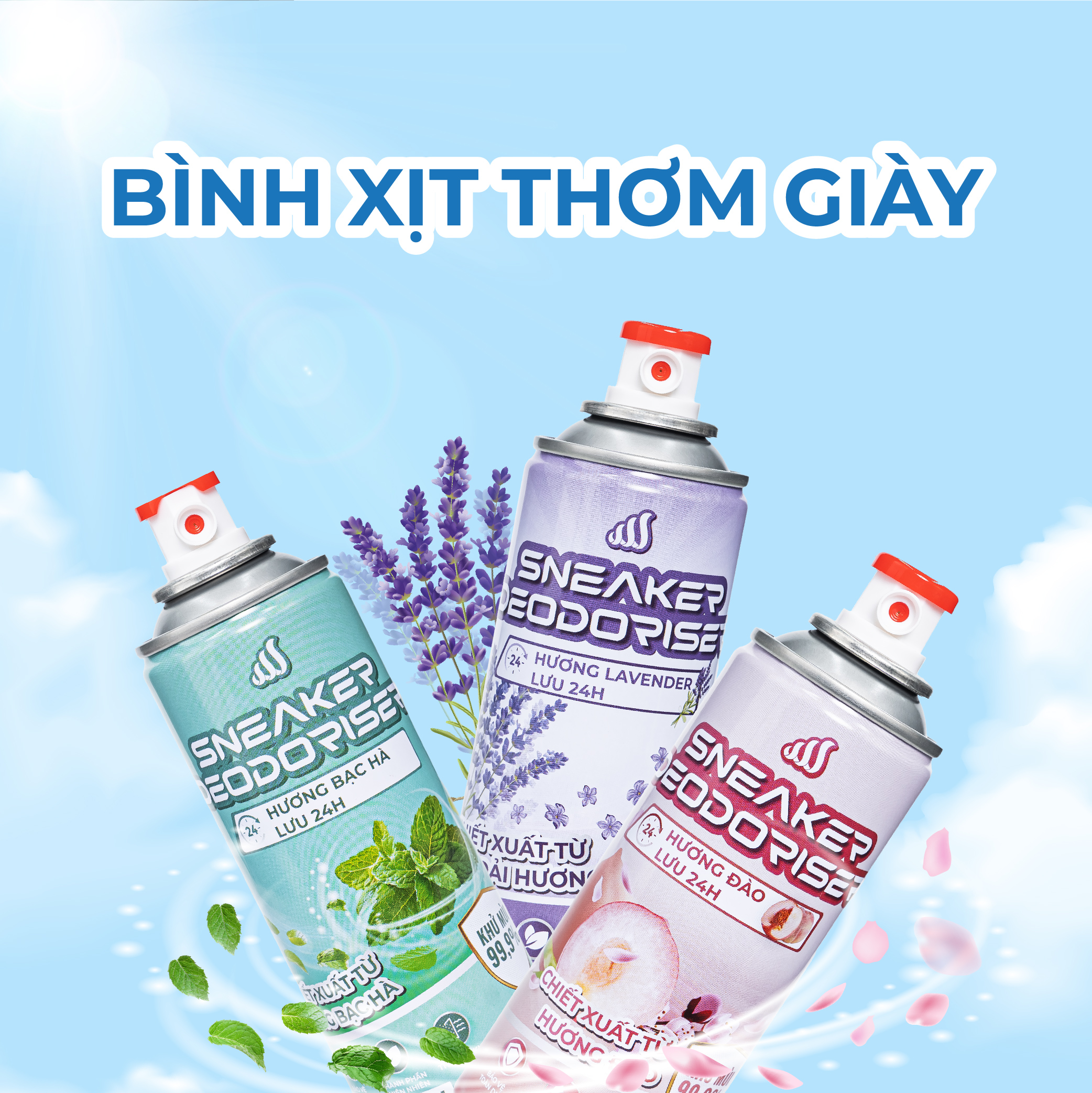 Mô tả Chai xịt Khử Mùi Giày Nano Bạc Diệt Khuẩn Ngăn Ngừa Hôi Chân Lưu Hương 24h 9112 - 1