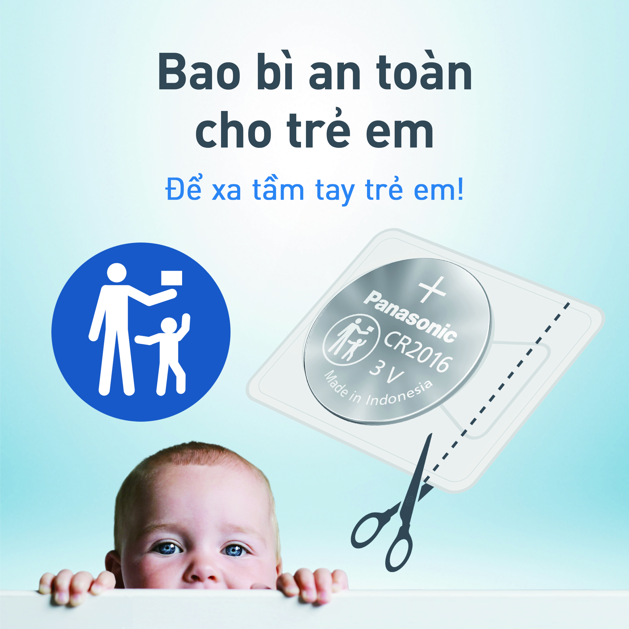 Bao bì an toàn cho trẻ em của pin nút Panasonic