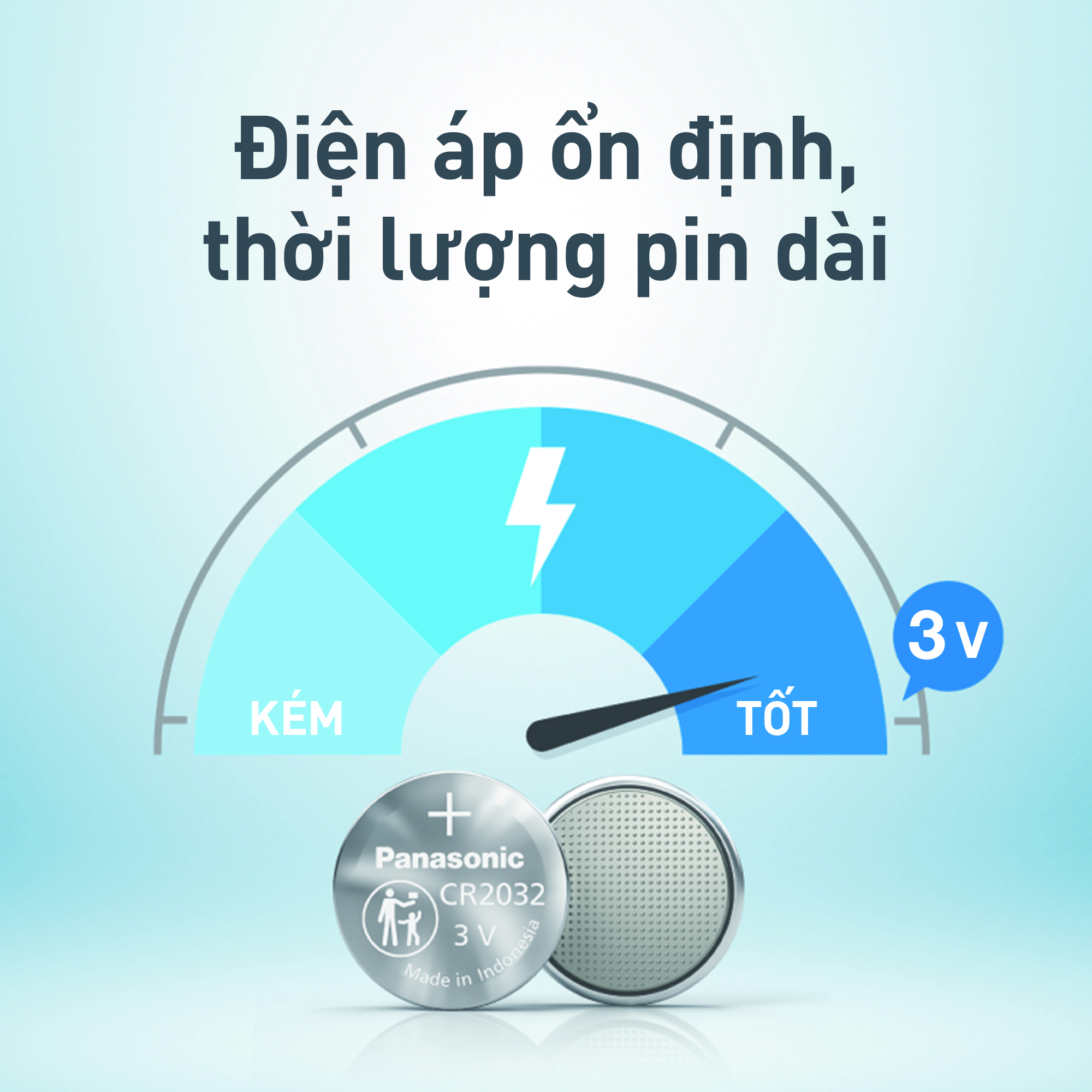 Điện áp 3V pin nút CR2032 Panasonic