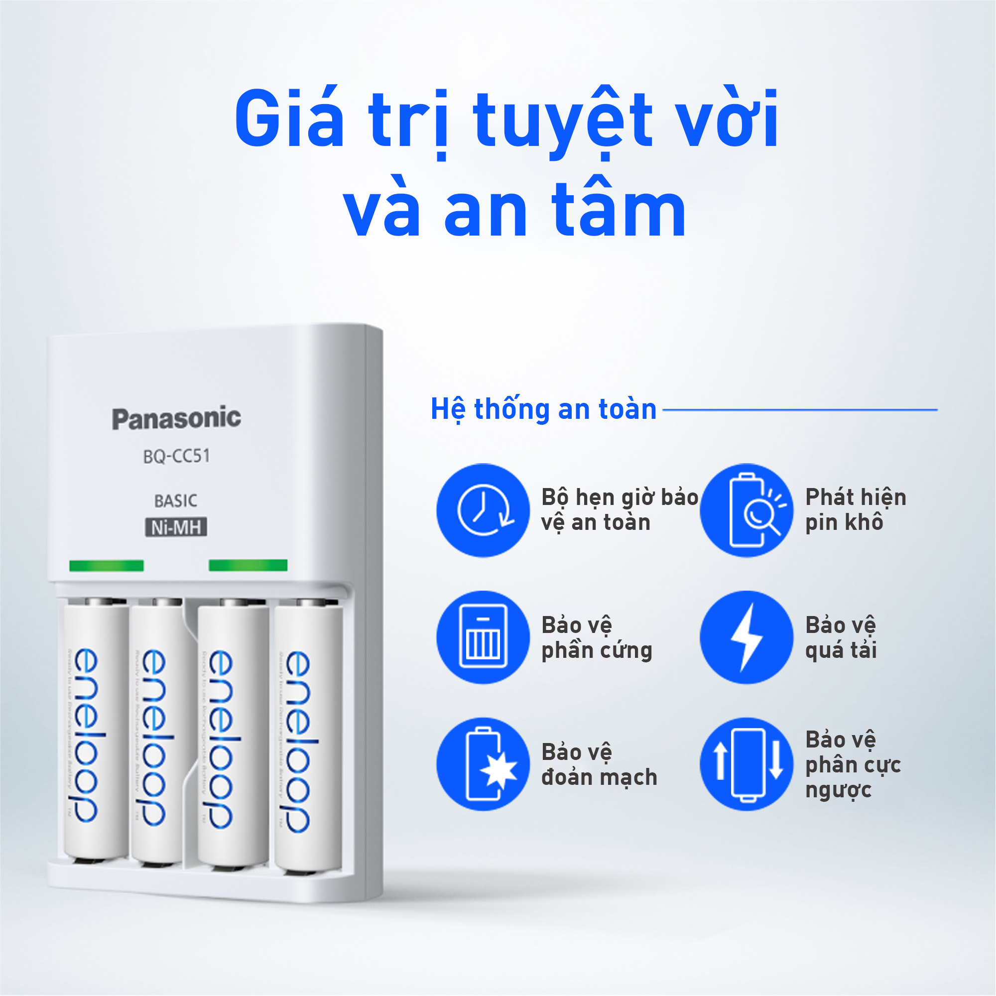 Mô tả Bộ sạc tiêu chuẩn 10h Panasonic K-KJ51MC20V3 -Tặng kèm 2 viên pin sạc eneloop trắng - 5