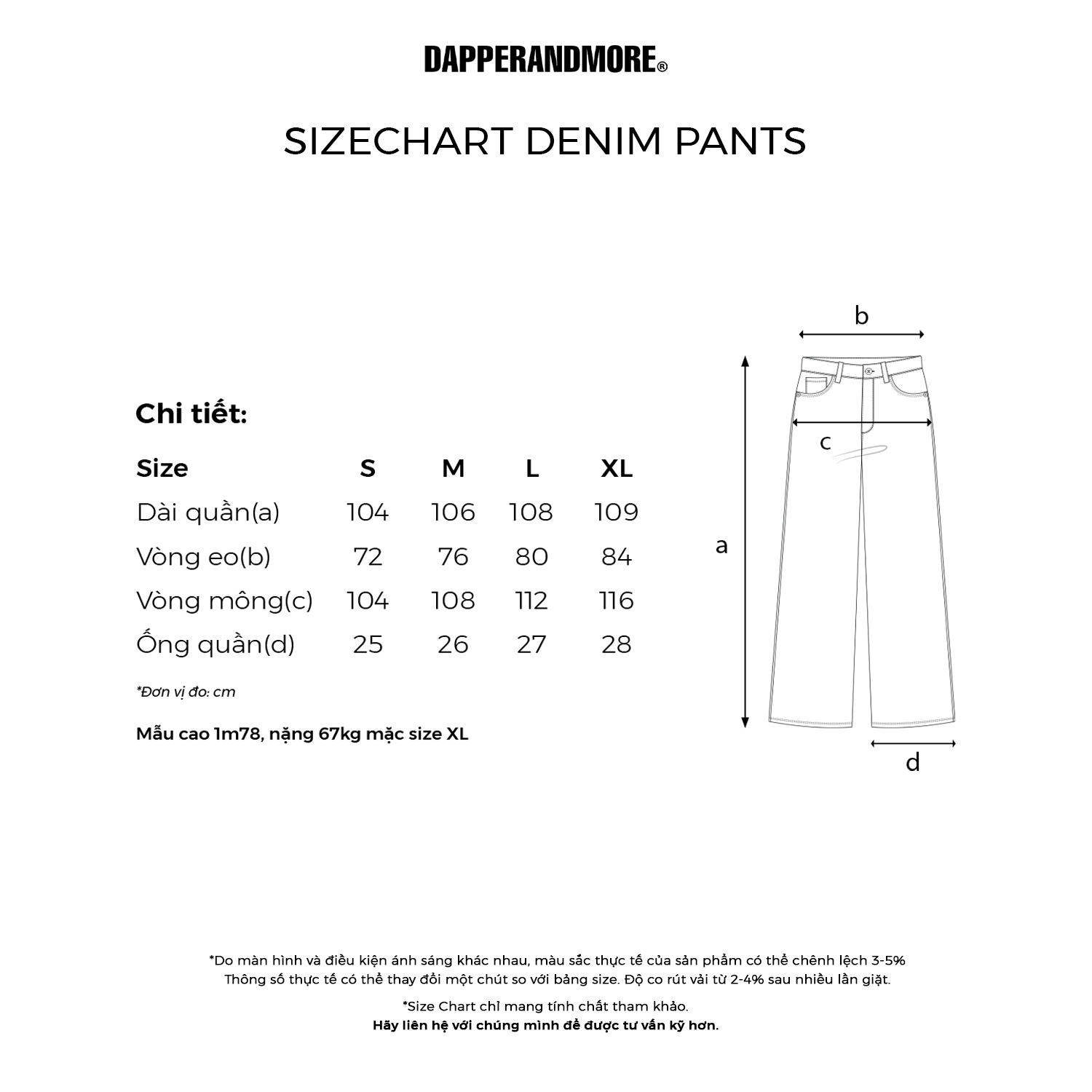 Mô tả Quần Jeans Ống Rộng DAPPERANDMORE Wide-Leg Washed Denim Pants - Xanh Đậm - 1