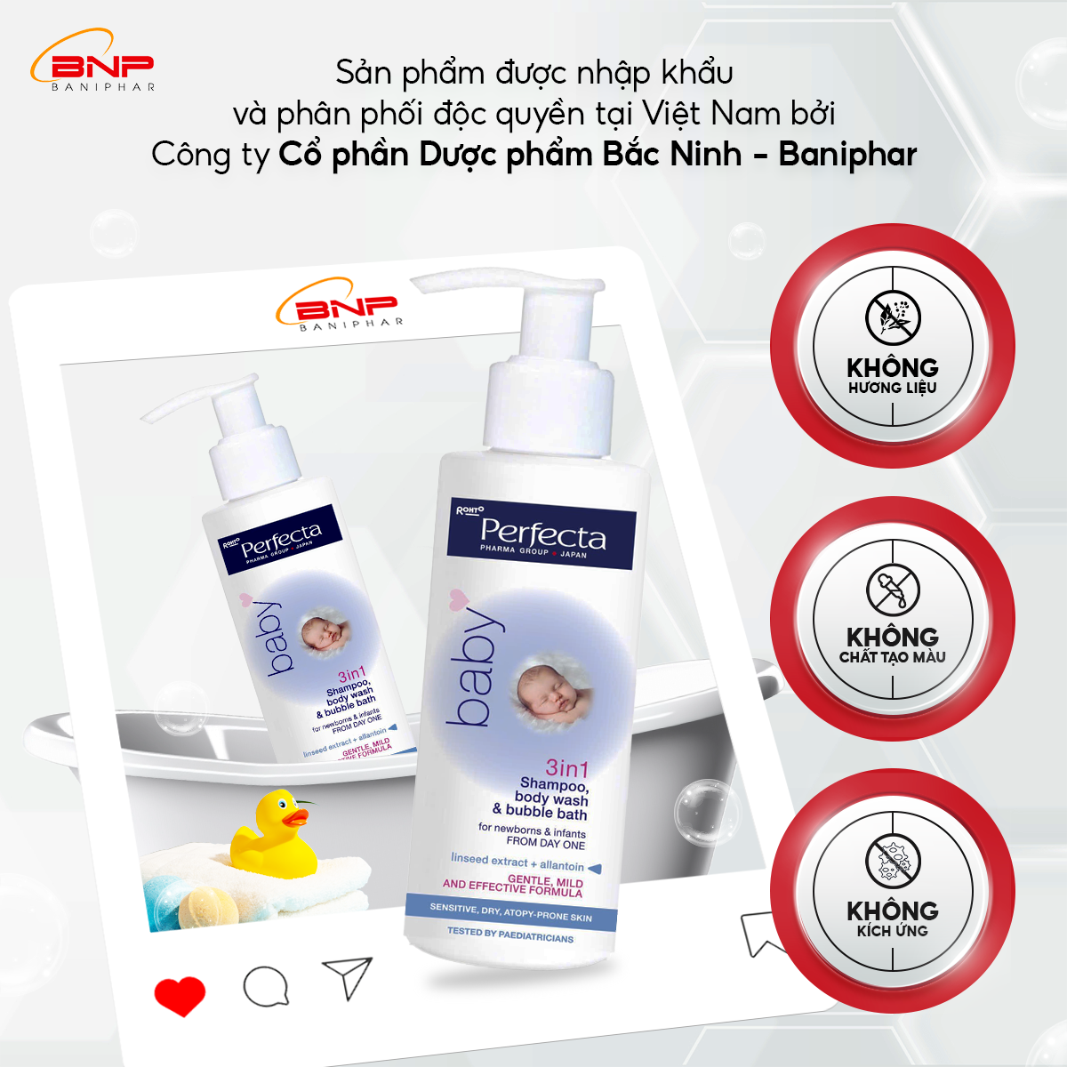 Mô tả Sữa tắm gội cho bé sơ sinh và em bé Perfecta Baby dịu nhẹ ngăn ngừa hình thành mụn sữa, rôm sảy, vảy da đầu 3in1 150ml - 4