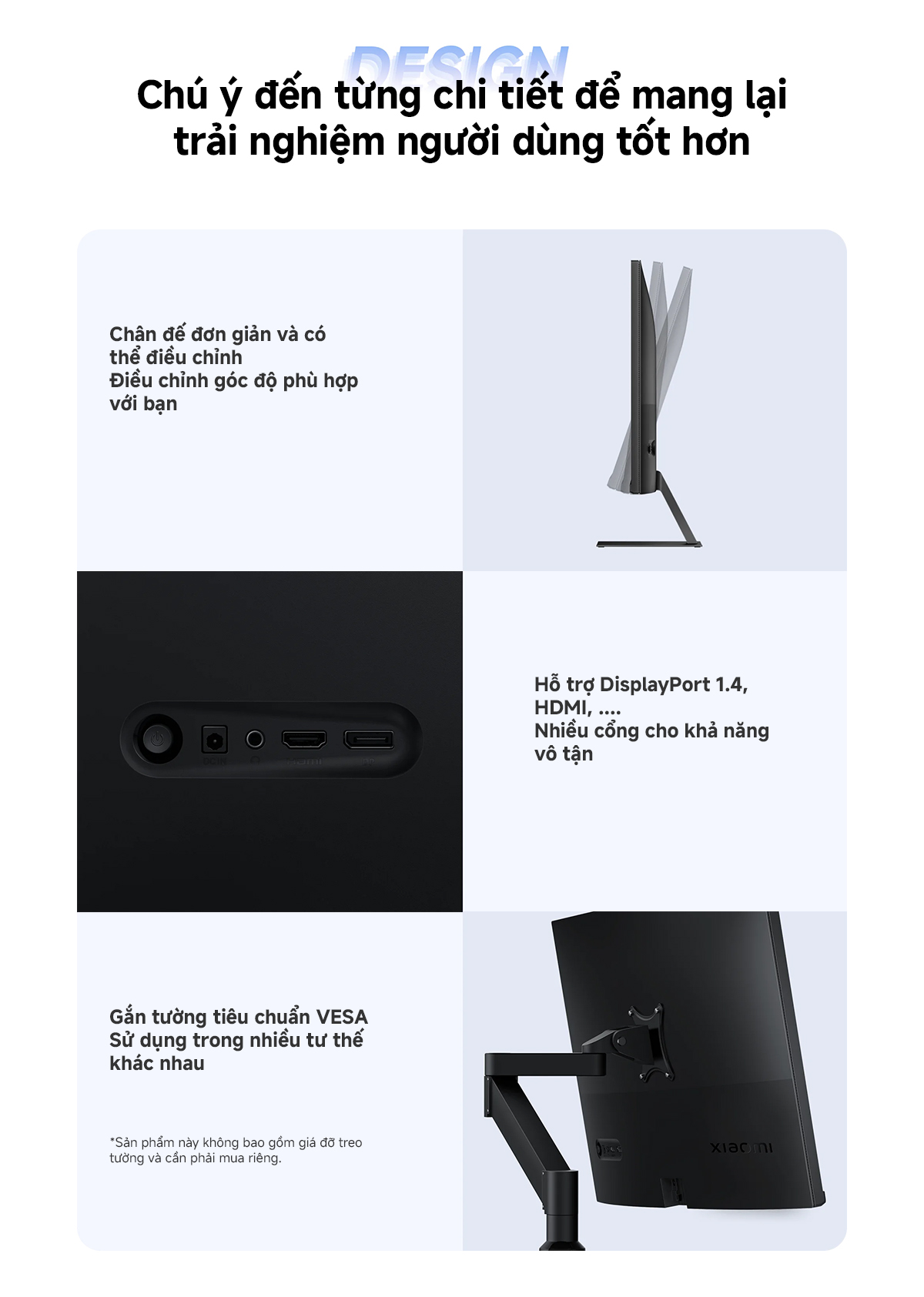 Mô tả Màn Hình Máy Tính PC Xiaomi Monitor 2K A27Qi 27inch Tấm Nền LCD IPS-Tần Số Quét 100Hz-BH 36 Tháng - 3