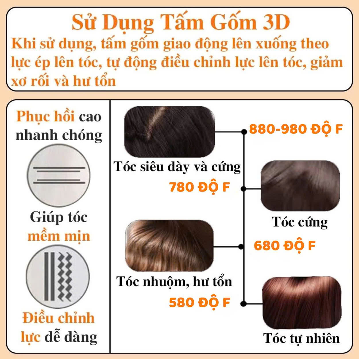 Mô tả Máy ép tóc duỗi tóc đa năng ENZO 3116 với công nghệ ion âm không gây hư tổn giúp tóc bóng mượt - 3