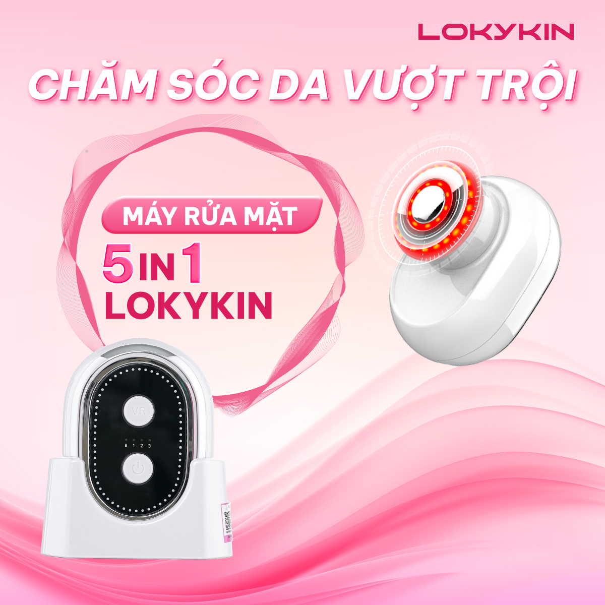 Mô tả Máy rửa mặt, di tinh chất 5in1 Lescolton Lokykin kiêm nâng cơ EMS, trẻ hóa da ánh sáng Photon, tẩy trang, massage mặt - 1