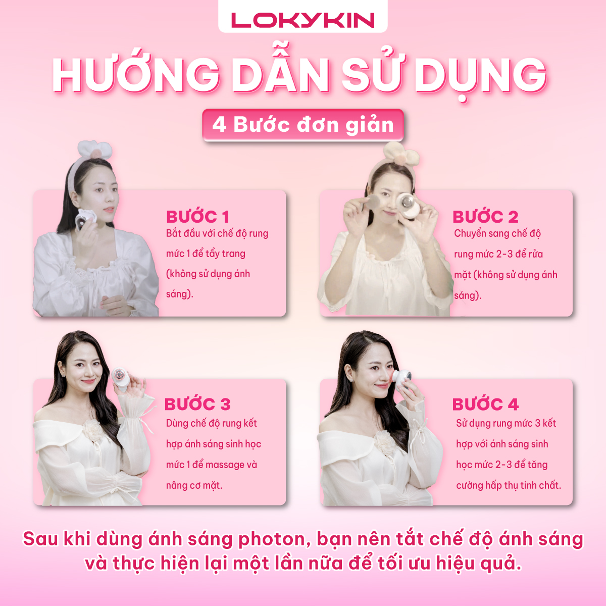 Mô tả Máy rửa mặt, di tinh chất 5in1 Lescolton Lokykin kiêm nâng cơ EMS, trẻ hóa da ánh sáng Photon, tẩy trang, massage mặt - 3