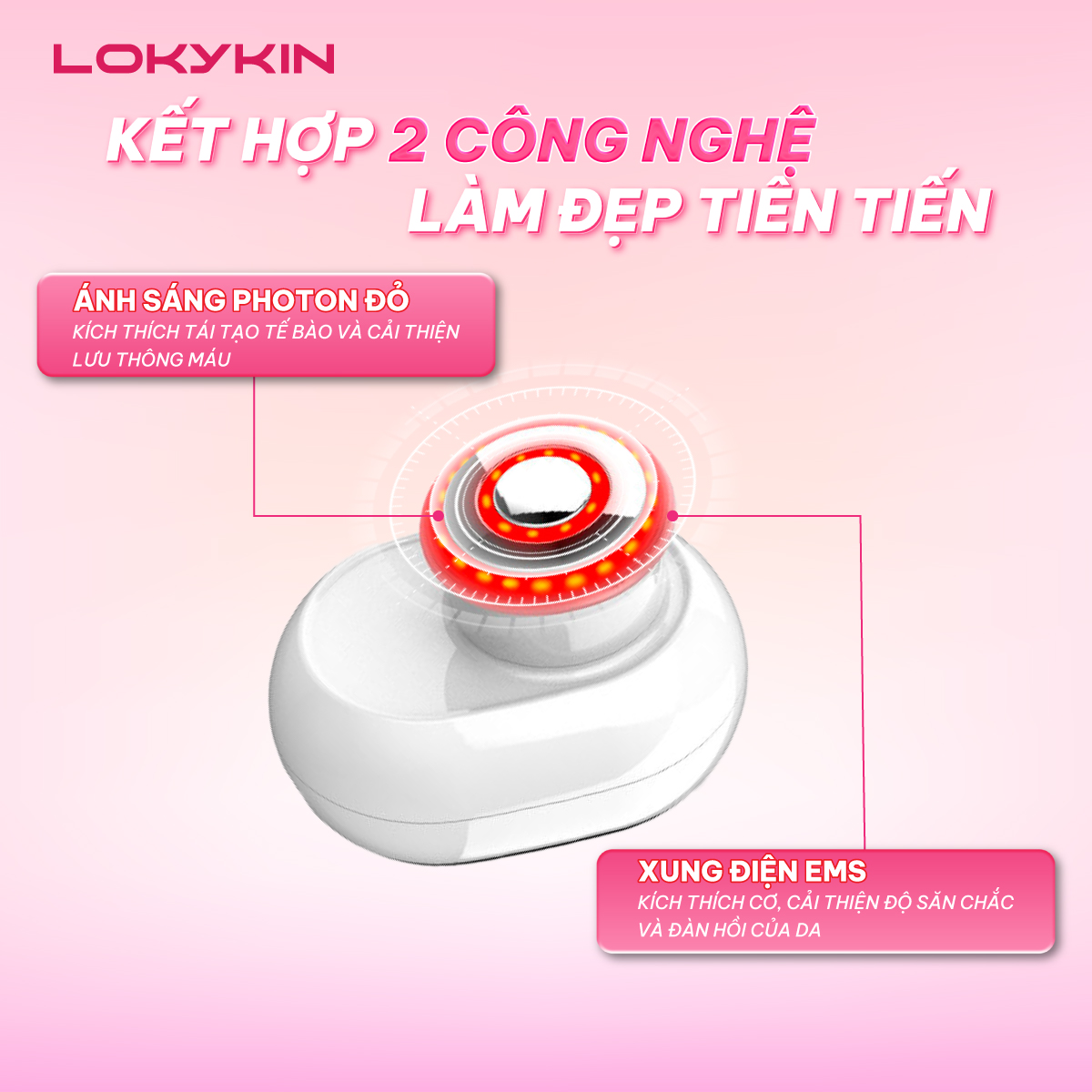 Mô tả Chuột Rửa Mặt 5 trong 1 Lescolton Lokykin - kèm chức năng EMS, Tẩy Trang, Massage, Nâng Cơ, Rửa Mặt - Bảo Hành 365 Ngày - 4