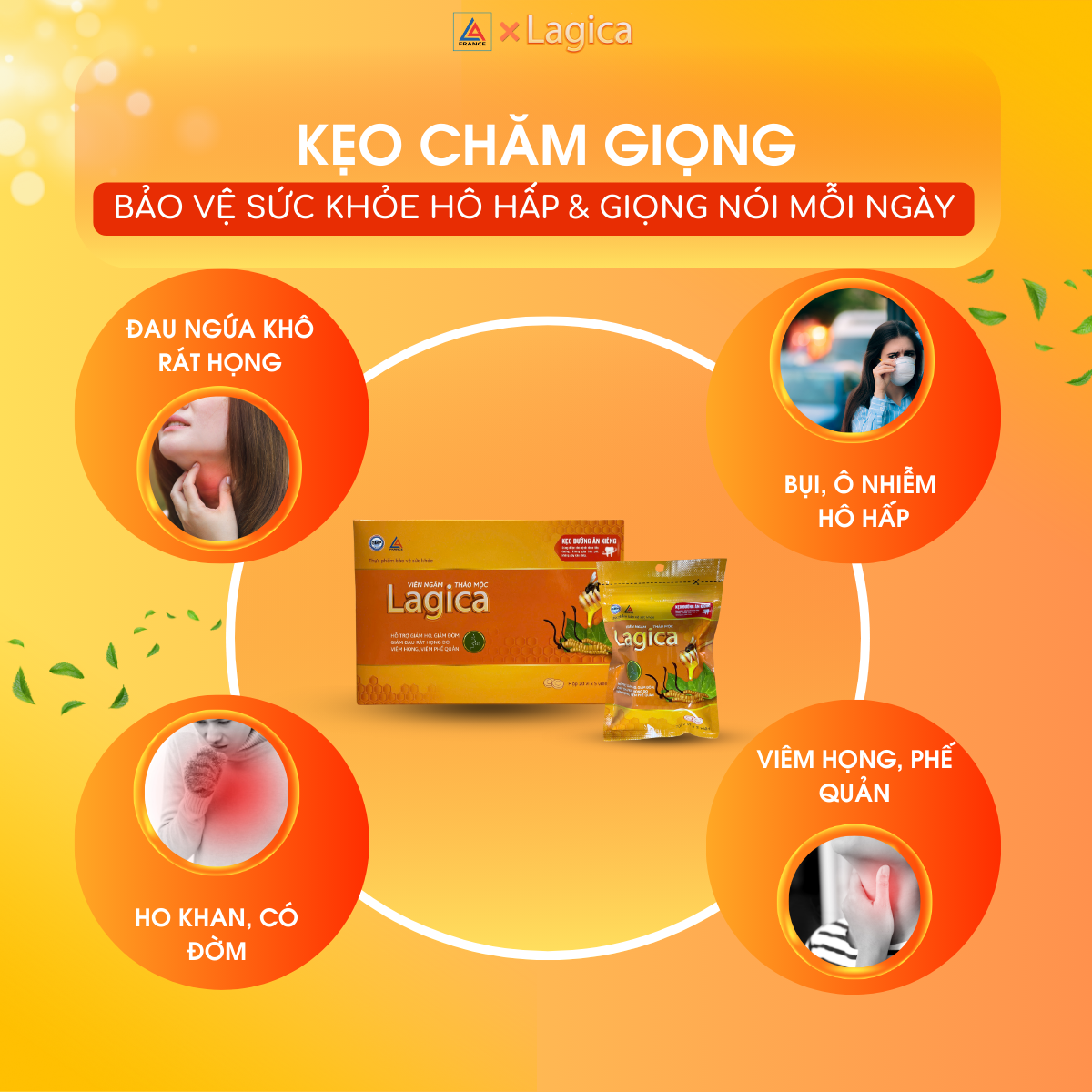 Mô tả Viên Chỉ Khái Thảo Lagica - Dạng Kẹo Ngậm Hỗ Trợ Giảm Ho, Viêm Khan Họng, thơm mát miệng, tiện lợi - 4