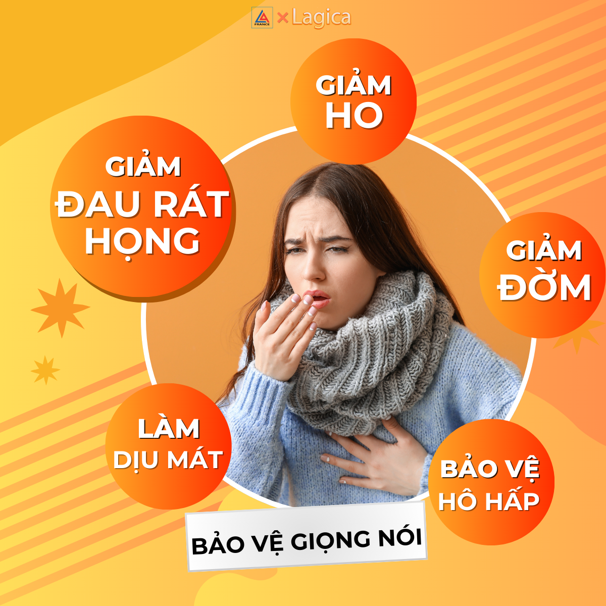 Mô tả Viên Chỉ Khái Thảo Lagica - Dạng Kẹo Ngậm Hỗ Trợ Giảm Ho, Viêm Khan Họng, thơm mát miệng, tiện lợi - 5