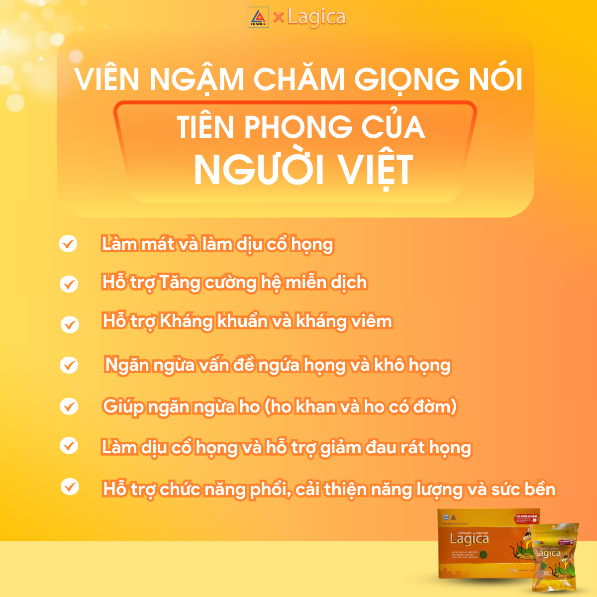 Mô tả Viên Chỉ Khái Thảo Lagica - Dạng Kẹo Ngậm Hỗ Trợ Giảm Ho, Viêm Khan Họng, thơm mát miệng, tiện lợi - 6