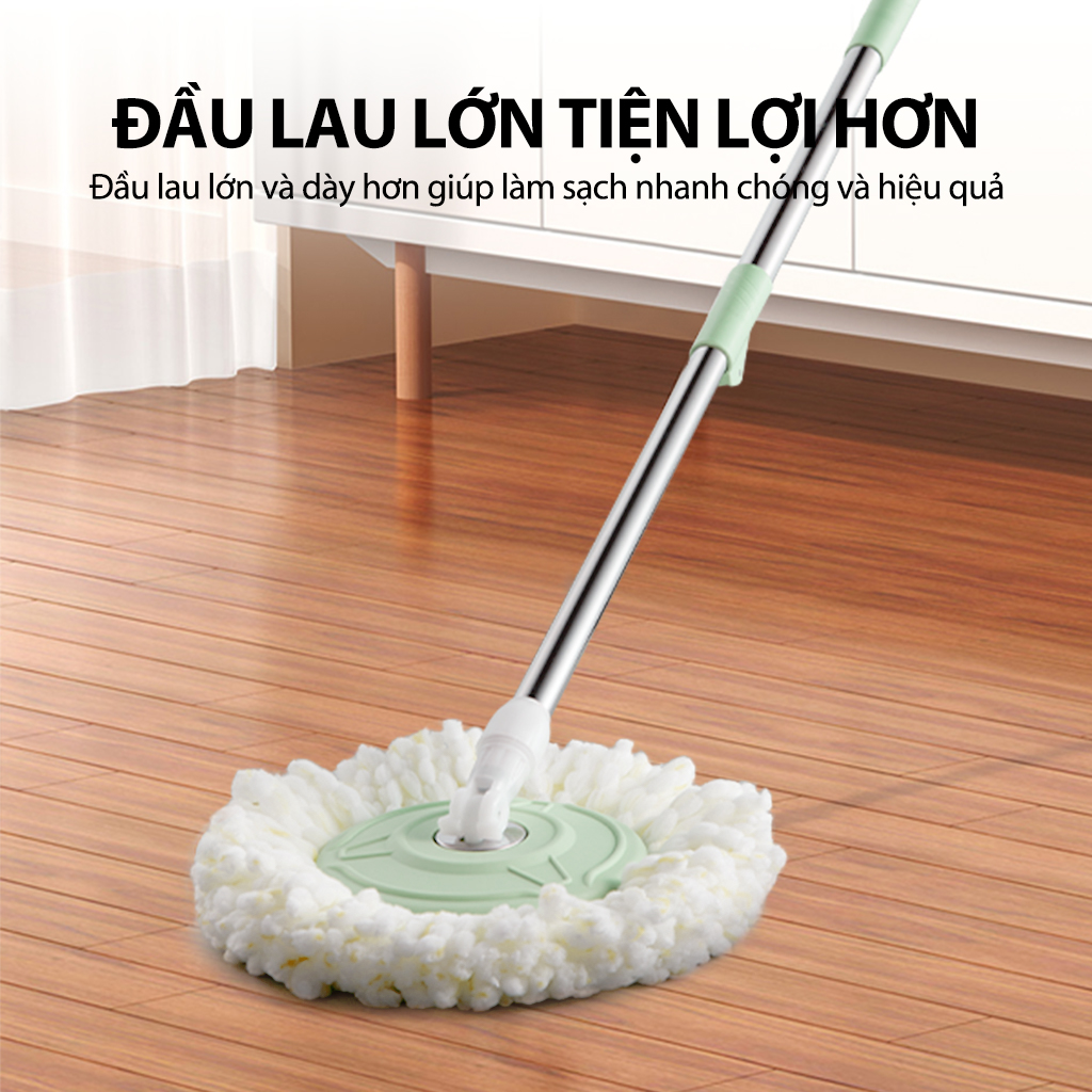 Mô tả Bộ thùng lau nhà thông minh Samono BCT704 hai bánh xe 1 ngăn kèm cây lau tự vắt xoay 360 độ, tiện lợi, siêu sạch - 4