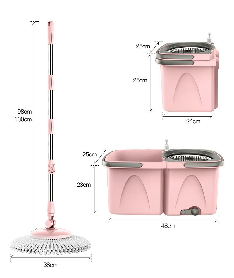 Mô tả Bộ thùng lau nhà thông minh Samono BCT704 hai bánh xe 1 ngăn kèm cây lau tự vắt xoay 360 độ, tiện lợi, siêu sạch - 5