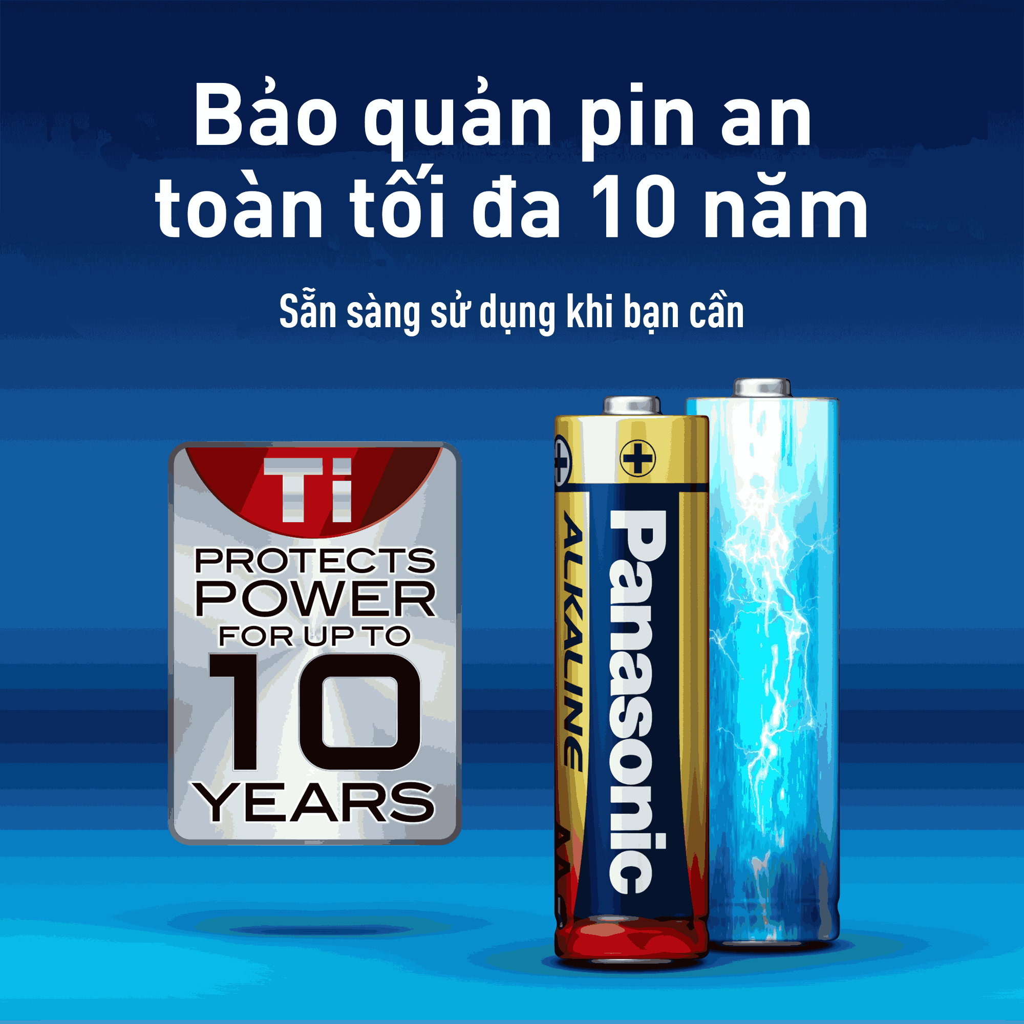 Thời gian bảo quản pin Panasonic 10 năm