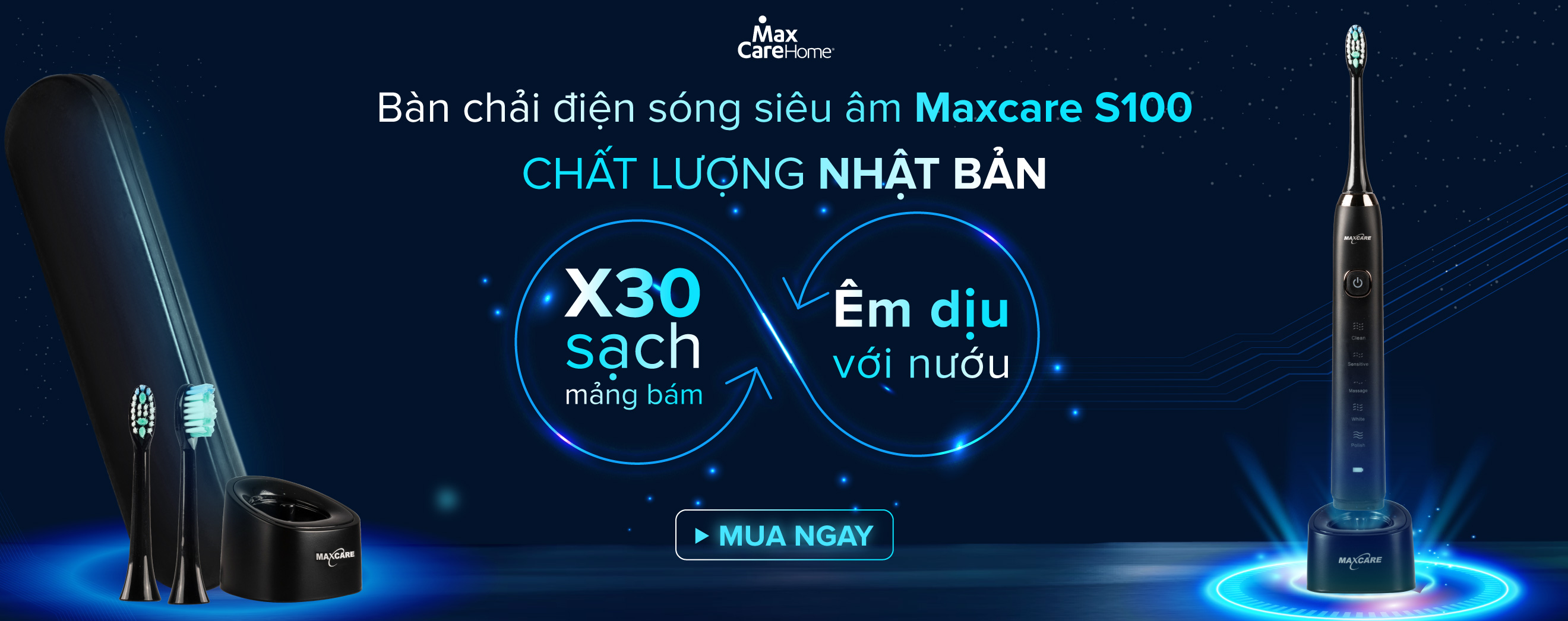 Mô tả Bàn Chải Điện DIỆT KHUẨN BẰNG TIA UV CAO CẤP Maxcare Hera Whitening Sấy Khô & Nhắc Chuyển Vùng Đánh Răng - 8