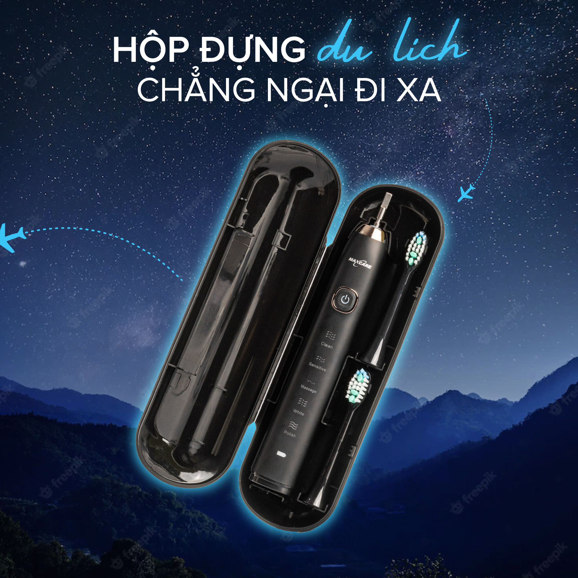 Mô tả Bàn Chải Điện DIỆT KHUẨN BẰNG TIA UV CAO CẤP Maxcare Hera Whitening Sấy Khô & Nhắc Chuyển Vùng Đánh Răng - 11
